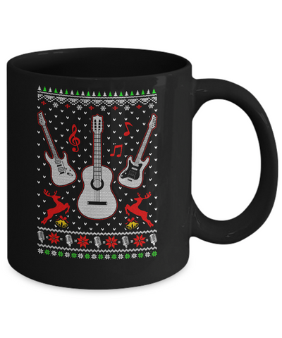 Singer Song Guitar Ugly Christmas Sweater Mug-Coffee Mug-11oz Mug-Black