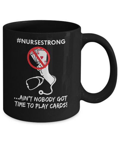 Playing Cards Shuffle Up And Deal Poker Funny Nurse Mug-Coffee Mug-11oz Mug-Black