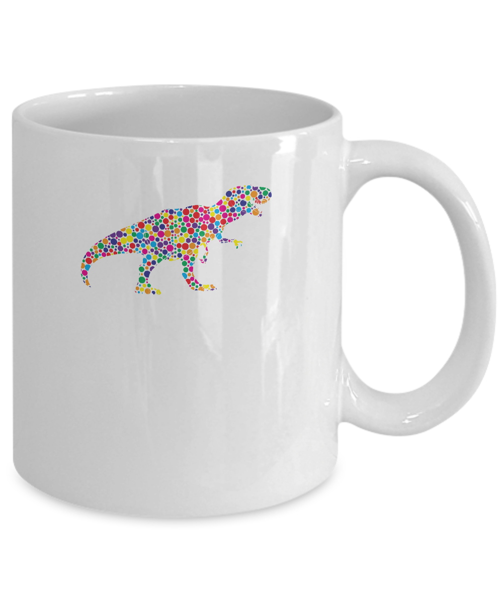 Dot T-Rex Dinosaur Lovers International Dot Day Mug-Coffee Mug-11oz Mug-White