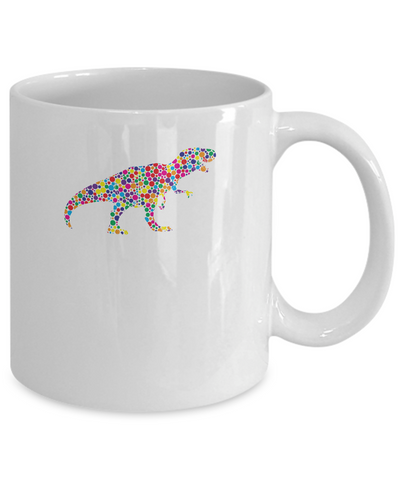 Dot T-Rex Dinosaur Lovers International Dot Day Mug-Coffee Mug-11oz Mug-White