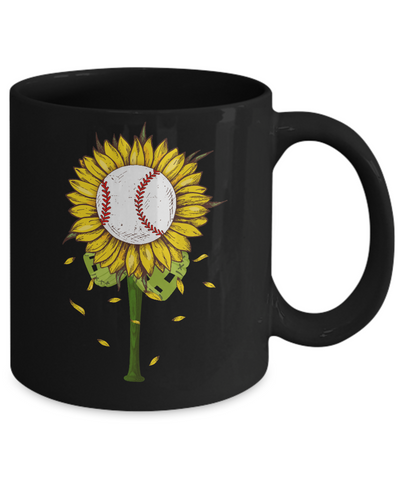 Sunflower Baseball Mom Daughter Lover Gift Mug-Coffee Mug-11oz Mug-Black