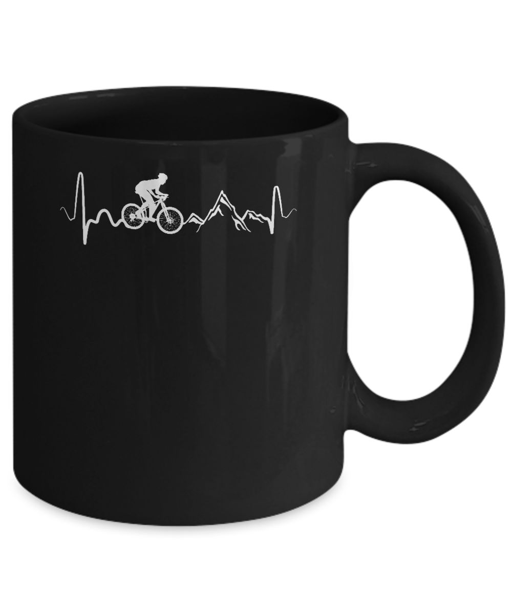 Mountain Bike Heartbeat Mug-Coffee Mug-11oz Mug-Black