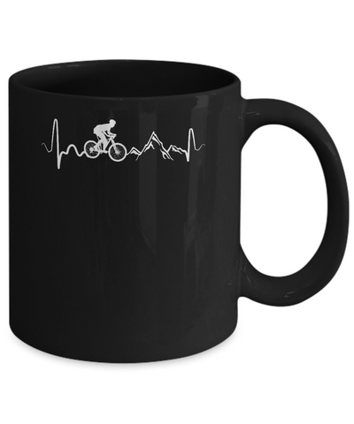 Mountain Bike Heartbeat Mug-Coffee Mug-11oz Mug-Black