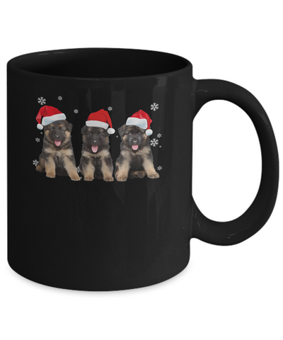 Funny German Shepherd Puppies Christmas Dog Gift Mug-Coffee Mug-11oz Mug-Black