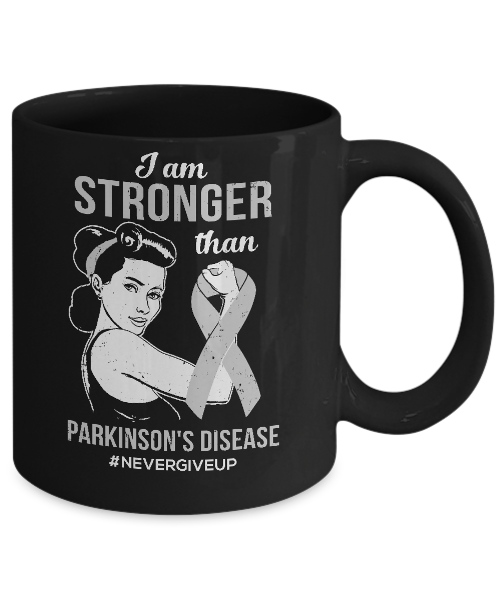 I Am Stronger Than Parkinson's Disease Awareness Support Mug-Coffee Mug-11oz Mug-Black