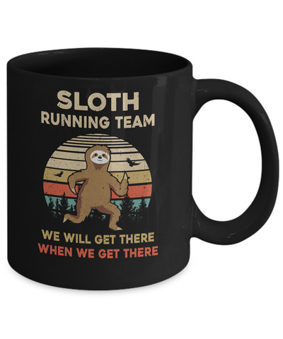 Vintage Sloth Running Team Funny For Men Women Mug-Coffee Mug-11oz Mug-Black