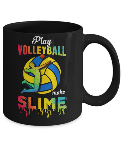 Play Volleyball Make Slime Watercolor For Girl Women Mug-Coffee Mug-11oz Mug-Black