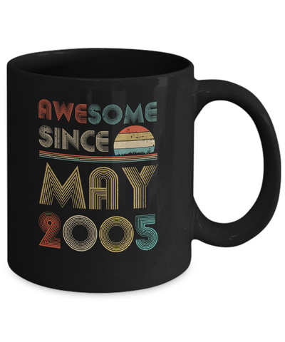 Awesome Since May 2005 Vintage 16th Birthday Gifts Mug-Coffee Mug-11oz Mug-Black