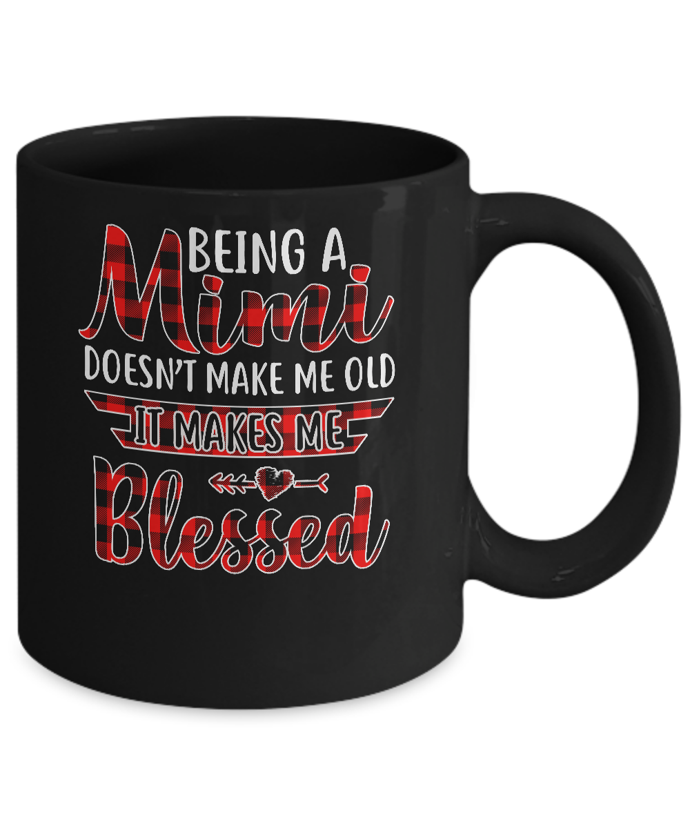 Red Plaid Funny Being A Mimi Doesn't Make Me Old Mug-Coffee Mug-11oz Mug-Black