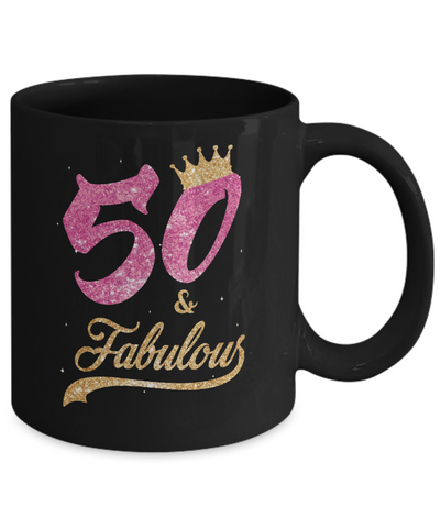 50 And Fabulous 1971 50th Birthday Gift Mug-Coffee Mug-11oz Mug-Black