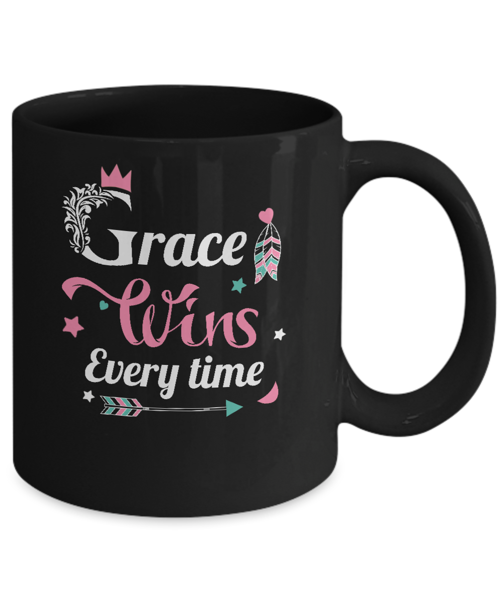 Grace Wins Every Time Mug-Coffee Mug-11oz Mug-Black