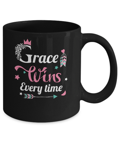 Grace Wins Every Time Mug-Coffee Mug-11oz Mug-Black