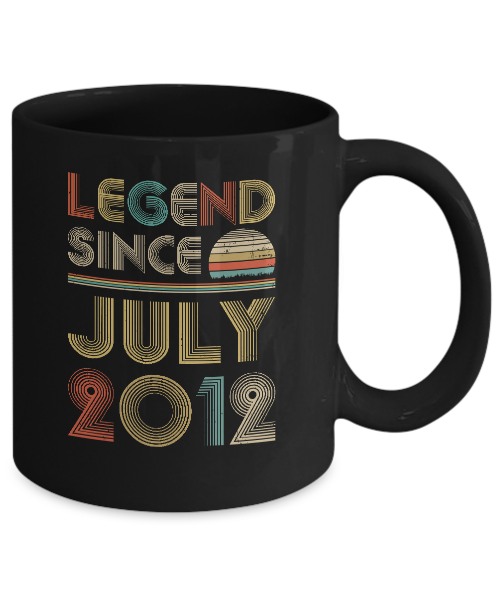 Legend Since July 2012 Vintage 9th Birthday Gifts Youth Mug-Coffee Mug-11oz Mug-Black