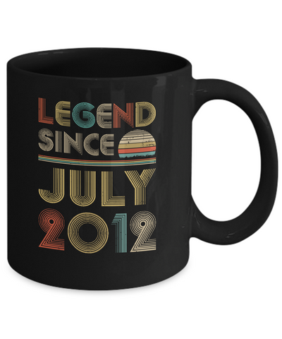 Legend Since July 2012 Vintage 9th Birthday Gifts Youth Mug-Coffee Mug-11oz Mug-Black