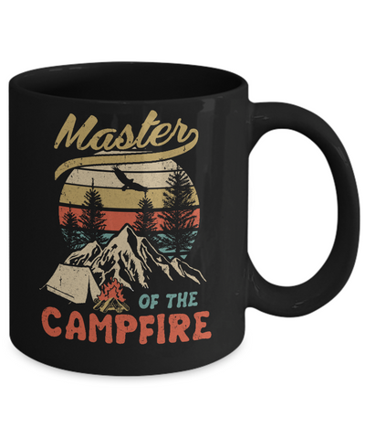 Camping Master Of The Campfire Fathers Mothers Day Gift Mug-Coffee Mug-11oz Mug-Black