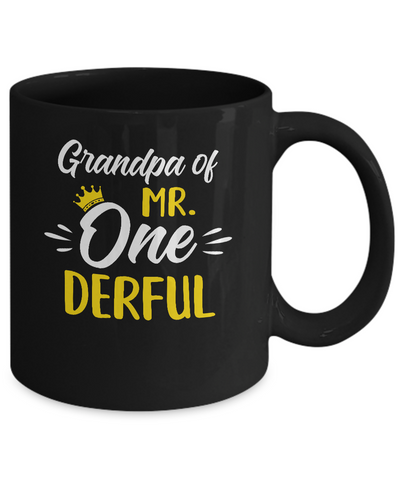 Grandpa Of Mr Onederful 1st Birthday Party Costumes Gifts Mug-Coffee Mug-11oz Mug-Black