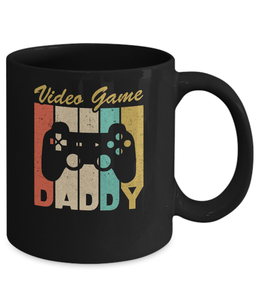 Retro Vintage Daddy Video Games Gaming Dad Fathers Day Gift Mug-Coffee Mug-11oz Mug-Black