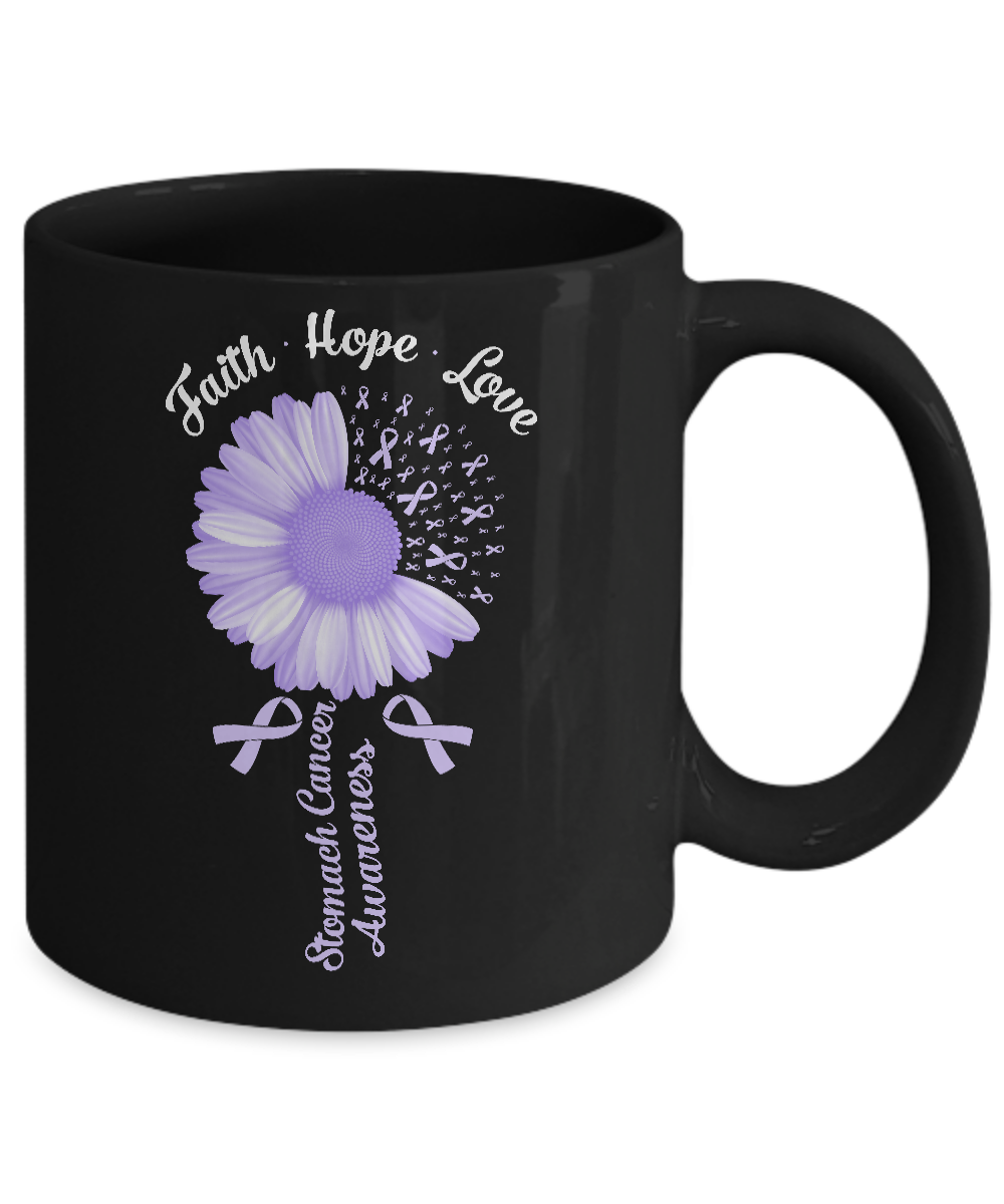 Faith Hope Love Periwinkle Stomach Cancer Awareness Mug-Coffee Mug-11oz Mug-Black