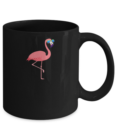Resting Beach Face Flamingo Summer With Sunglasses Mug-Coffee Mug-11oz Mug-Black