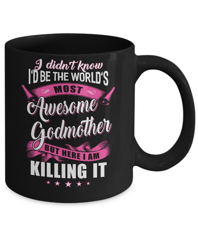 World's Most Awesome Godmother Mothers Day Gift Mug-Coffee Mug-11oz Mug-Black