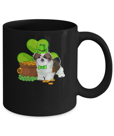 Shih Tzu St Patrick's Day Irish Dog Lover Funny Gifts Mug-Coffee Mug-11oz Mug-Black