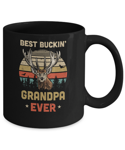 Vintage Best Buckin' Grandpa Ever Gift For Father Day Mug-Coffee Mug-11oz Mug-Black