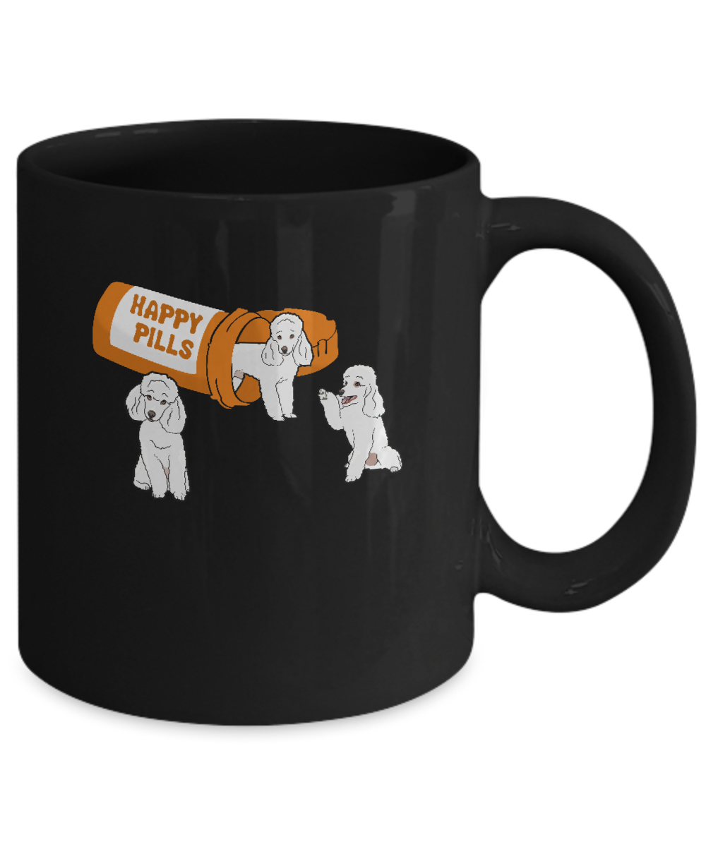 Poodles Happy Pills Mug-Coffee Mug-11oz Mug-Black