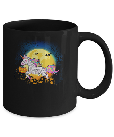Halloween Pumpkin Unicorn Gift For Kids Girls Mug-Coffee Mug-11oz Mug-Black
