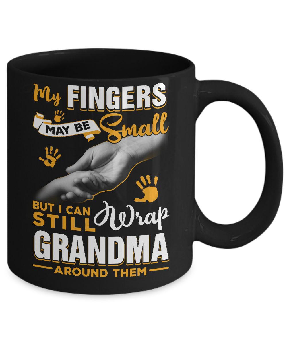 My Fingers May Be Small But I Can Still Wrap Grandma Youth Mug-Coffee Mug-11oz Mug-Black