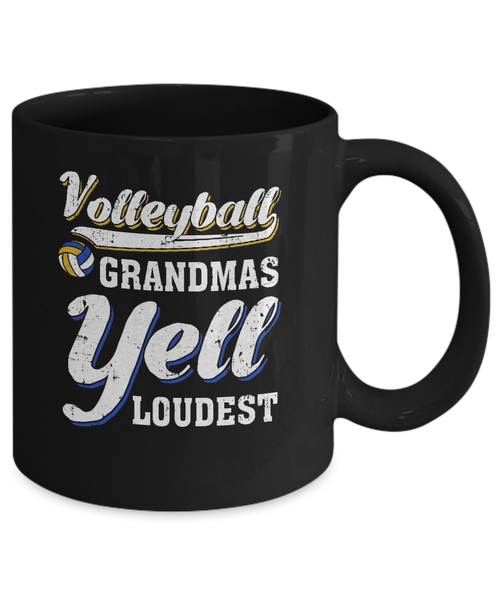 Volleyball Grandmas Yell Loudest Mug-Coffee Mug-11oz Mug-Black