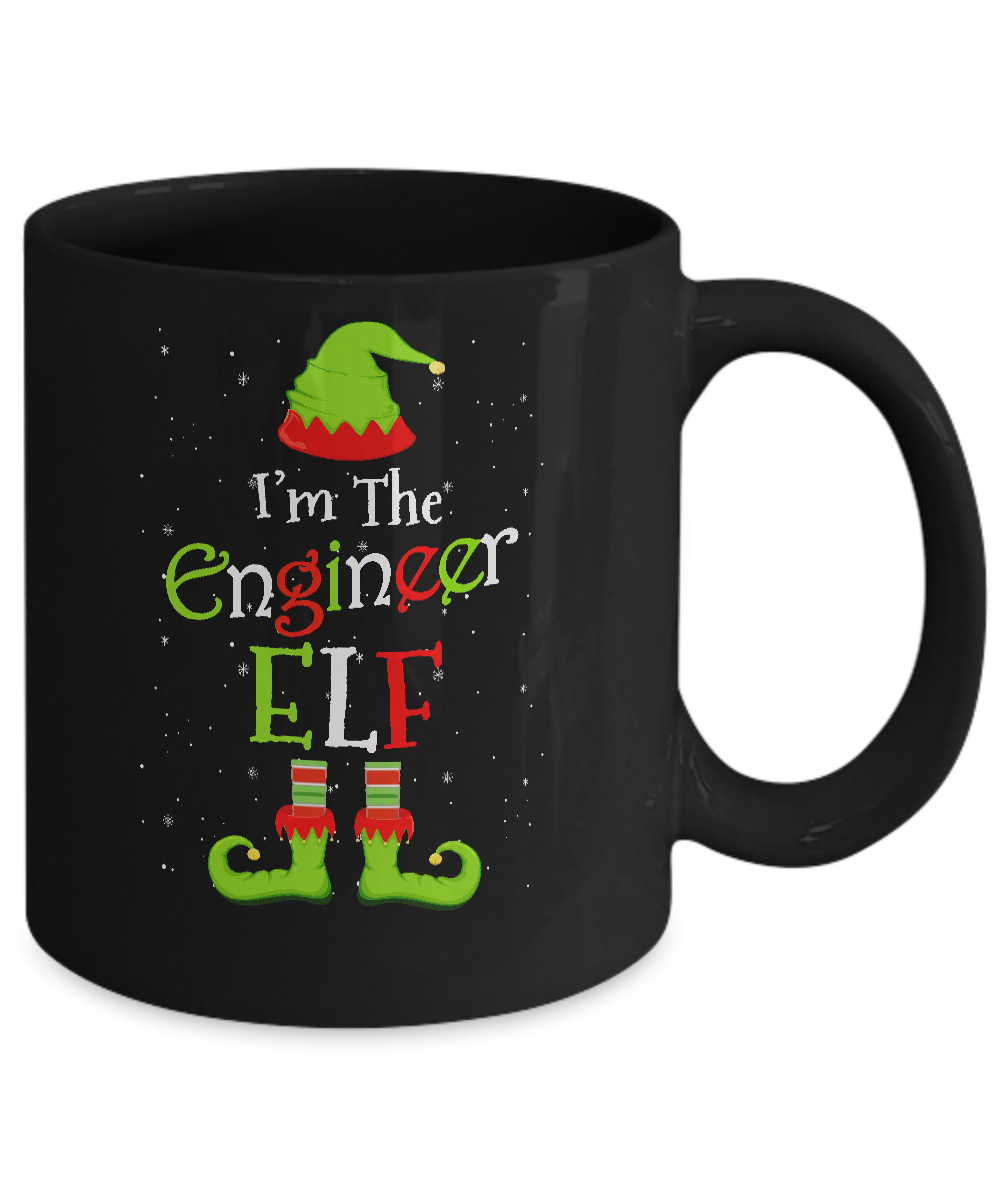 I'm The Engineer Elf Family Matching Funny Christmas Group Gift Mug-Coffee Mug-11oz Mug-Black