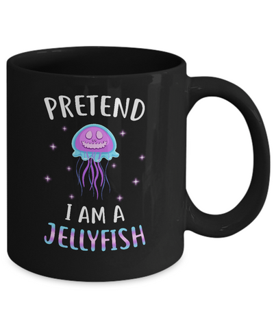Pretend I'm A Jellyfish Costume Happy Halloween Party Mug-Coffee Mug-11oz Mug-Black