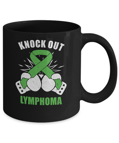 Boxing knock out Lymphoma Awareness Support Mug-Coffee Mug-11oz Mug-Black