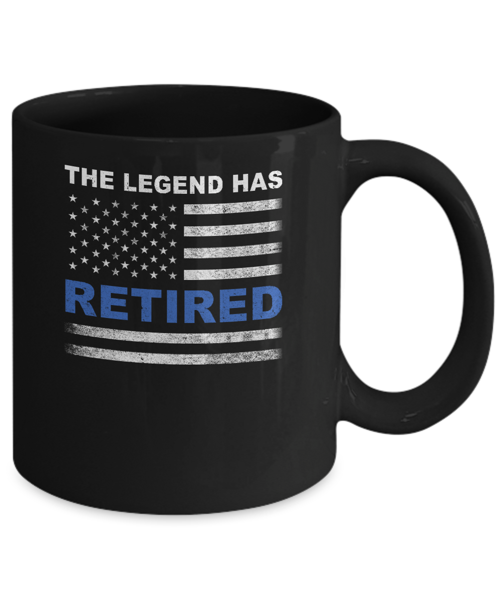 The Legend Has Retired Police Officer Retirement Gift Mug-Coffee Mug-11oz Mug-Black