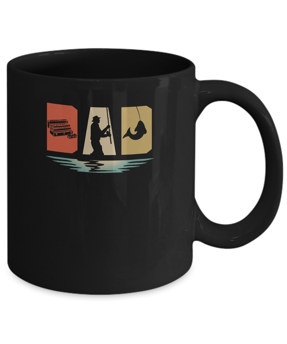 Vintage Fishing Dad Father's Day Gift Mug-Coffee Mug-11oz Mug-Black