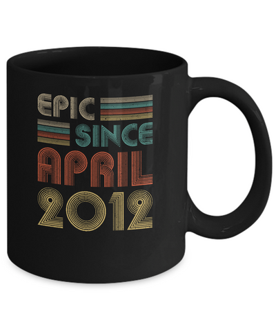 Epic Since April 2012 Vintage 9th Birthday Gifts Youth Mug-Coffee Mug-11oz Mug-Black