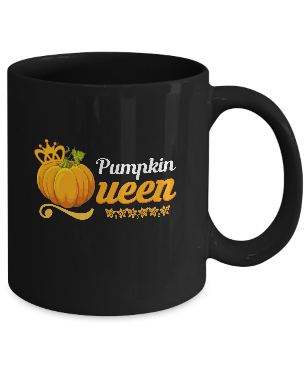 Pumpkin Queen Cute Pumpkin Spice Funny Halloween Mug-Coffee Mug-11oz Mug-Black