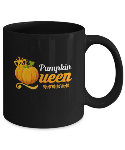 Pumpkin Queen Cute Pumpkin Spice Funny Halloween Mug-Coffee Mug-11oz Mug-Black