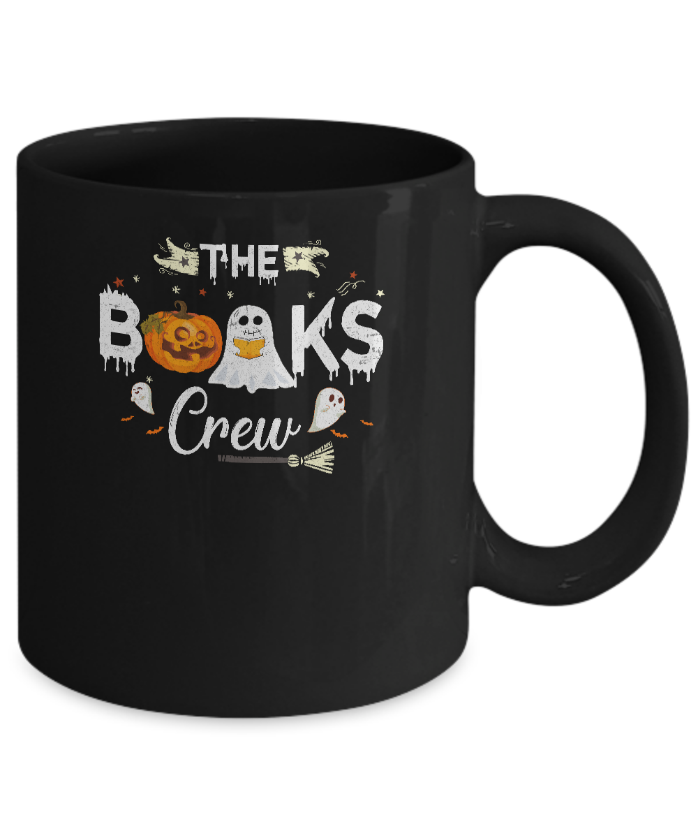 Funny Boo Books Crew Halloween Gift For Books Lover Mug-Coffee Mug-11oz Mug-Black