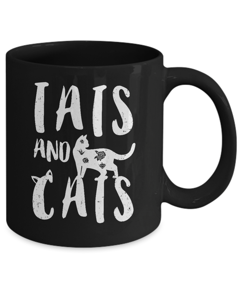 Funny Cat Tats Cat Tattoos Lover Mug-Coffee Mug-11oz Mug-Black