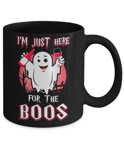 I'm Just Here For The Boos Halloween Wine Mug-Coffee Mug-11oz Mug-Black