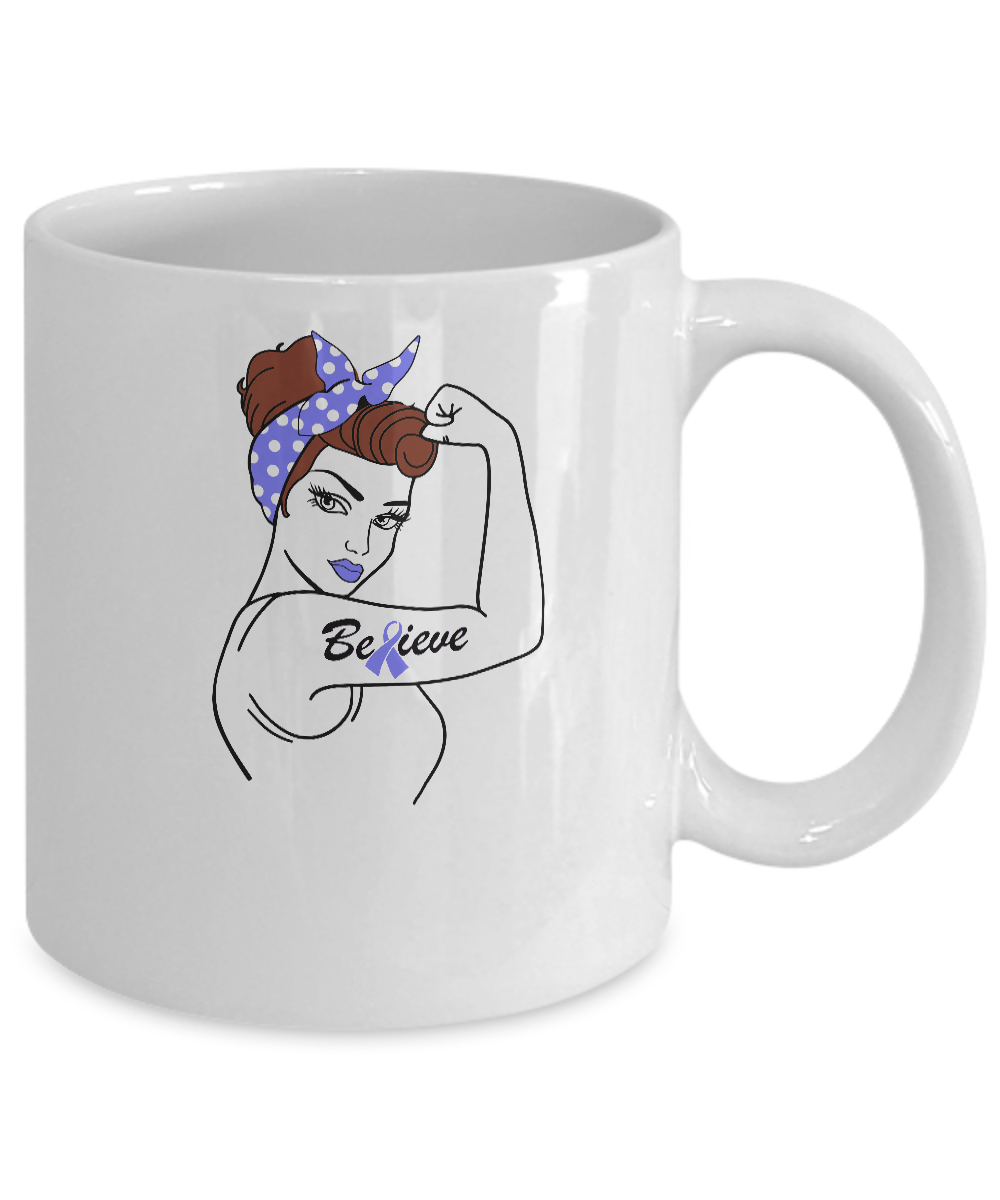 Support Stomach Cancer Awareness Warrior Believe Mug-Coffee Mug-11oz Mug-White