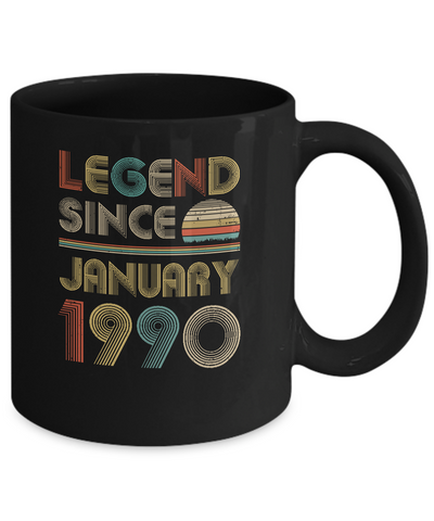 Legend Since January 1990 Vintage 31th Birthday Gifts Mug-Coffee Mug-11oz Mug-Black