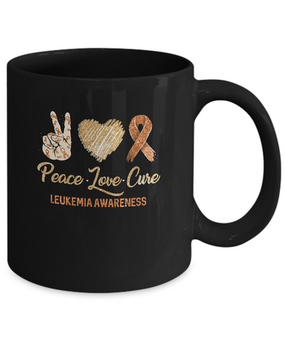 Peace Love Cure Leukemia Awareness Mug-Coffee Mug-11oz Mug-Black