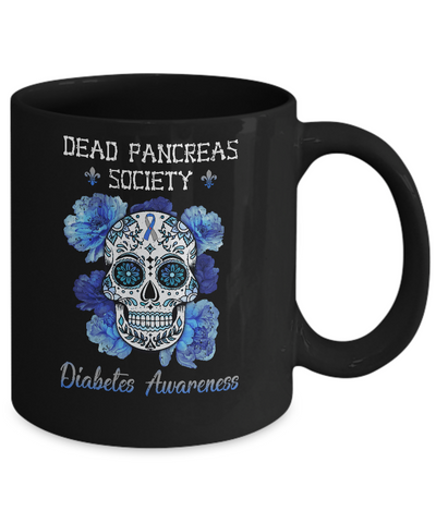 Dead Pancreas Society Sugar Skull Diabetes Awareness Mug-Coffee Mug-11oz Mug-Black