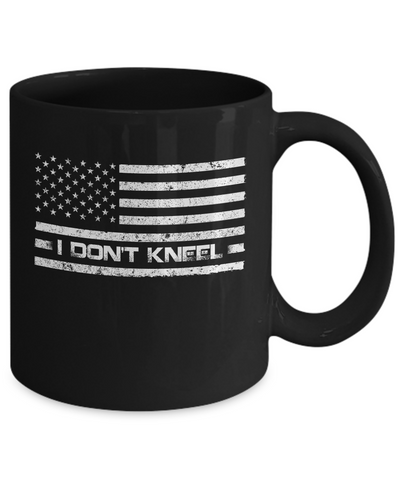 I Don't Kneel Us Flag Mug-Coffee Mug-11oz Mug-Black