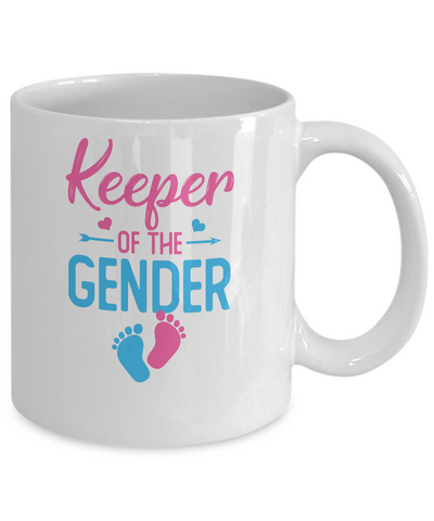 Keeper Of Gender Reveal Party Idea Baby Announcement Mug-Coffee Mug-11oz Mug-White