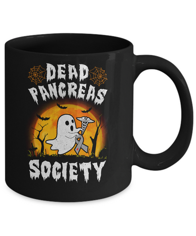 Dead Pancreas Society Diabetes Awareness Halloween Ghost Mug-Coffee Mug-11oz Mug-Black