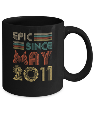 Epic Since May 2011 Vintage 10th Birthday Gifts Youth Mug-Coffee Mug-11oz Mug-Black