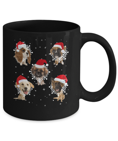 Cute Dog's Christmas Snowflakes Cat Claus Mug-Coffee Mug-11oz Mug-Black